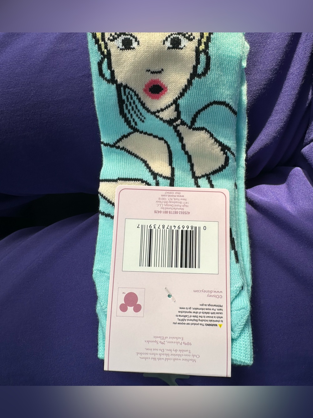 New Disney Princess Crew Socks Trio - Cinderella, Tiana & Snow White - Picture 3 of 11